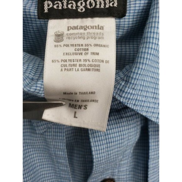 Patagonia Men’s Large Blue Organic Cotton Button-Up Long Sleeve Shirt Jacket - Picture 11 of 11